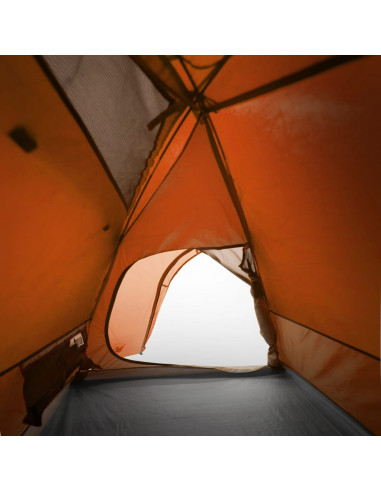 Tenda a Cupola 2 Persone Grigio e Arancione Impermeabile