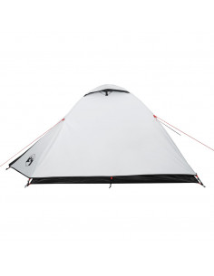 Tenda Campeggio a Cupola 2 Persone Bianca Tessuto Impermeabile 2