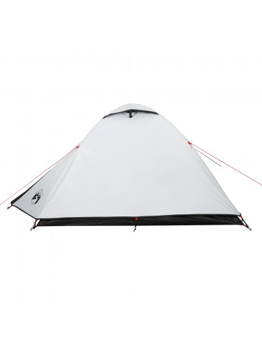 Tenda Campeggio a Cupola 2 Persone Bianca Tessuto Impermeabile