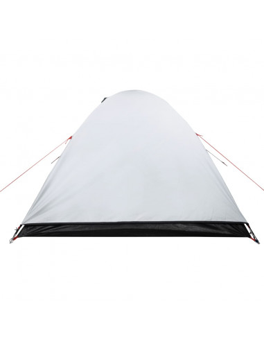 Tenda Campeggio a Cupola 2 Persone Bianca Tessuto Impermeabile