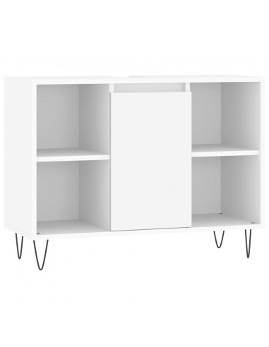 Set Mobili da Bagno 3 pz Bianco in Legno Multistrato