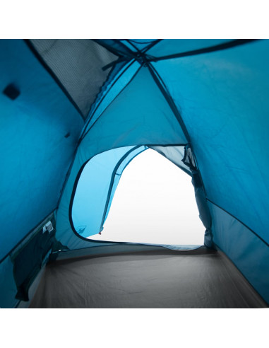 Tenda da Campeggio a Cupola per 4 Persone Blu Impermeabile