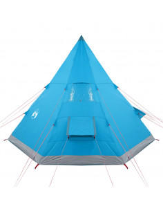 Tenda da Campeggio Tipi per 4 Persone Blu Impermeabile 2