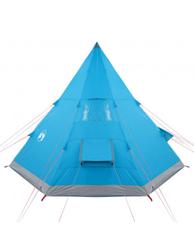 Tenda da Campeggio Tipi per 4 Persone Blu Impermeabile