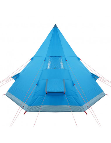 Tenda da Campeggio Tipi per 4 Persone Blu Impermeabile