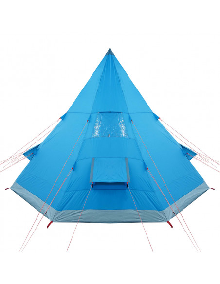 Tenda da Campeggio Tipi per 4 Persone Blu Impermeabile