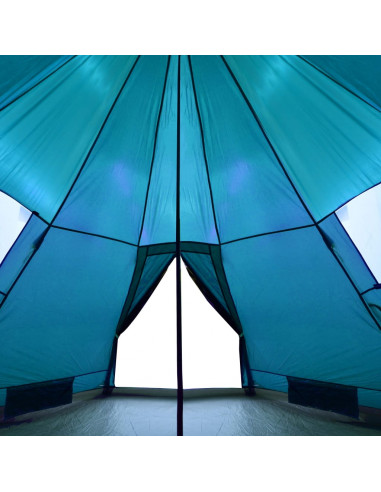 Tenda da Campeggio Tipi per 4 Persone Blu Impermeabile