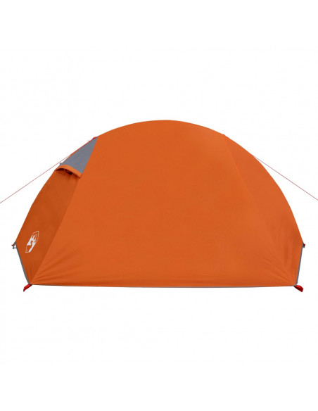 Tenda da Campeggio a Cupola 2 Persone Grigio e Arancione