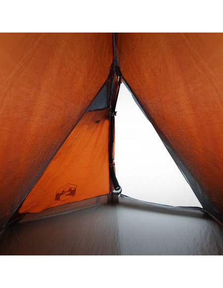 Tenda da Campeggio a Cupola 2 Persone Grigio e Arancione