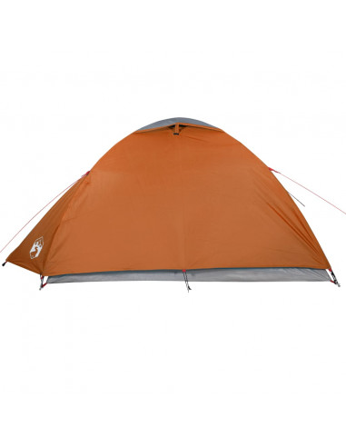 Tenda da Campeggio a Cupola 4 Persone Grigio e Arancione