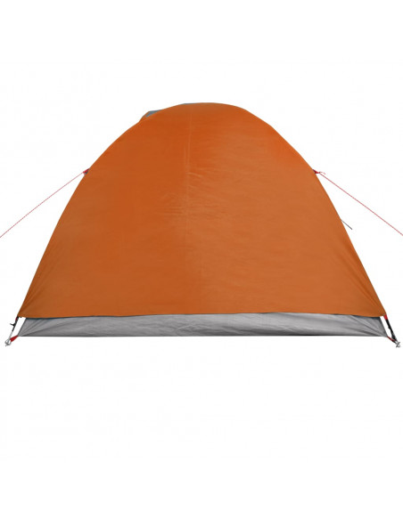 Tenda da Campeggio a Cupola 4 Persone Grigio e Arancione