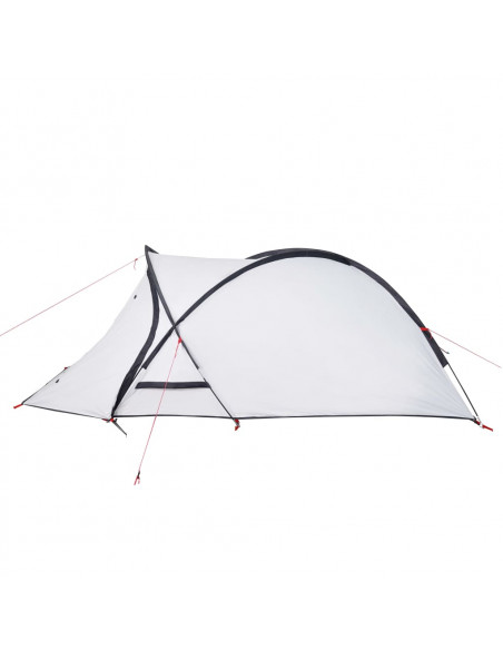 Tenda Campeggio a Cupola 2 Persone Bianca Tessuto Impermeabile