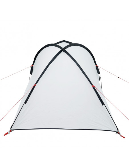 Tenda Campeggio a Cupola 2 Persone Bianca Tessuto Impermeabile