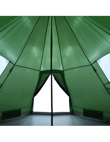 Tenda da Campeggio Tipi per 4 Persone Verde Impermeabile