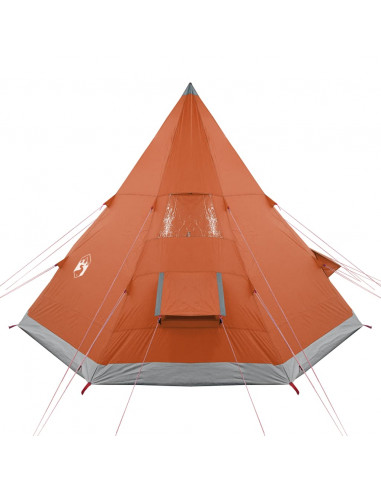 Tenda Campeggio Tipi 4 Persone Grigio/ Arancione Impermeabile