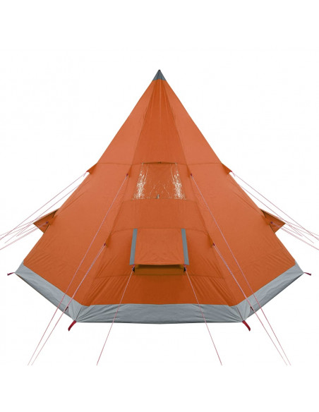 Tenda Campeggio Tipi 4 Persone Grigio/ Arancione Impermeabile