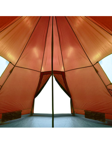 Tenda Campeggio Tipi 4 Persone Grigio/ Arancione Impermeabile