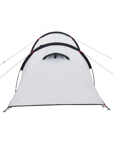 Tenda Campeggio a Tunnel 2 Persone Bianca Tessuto Impermeabile