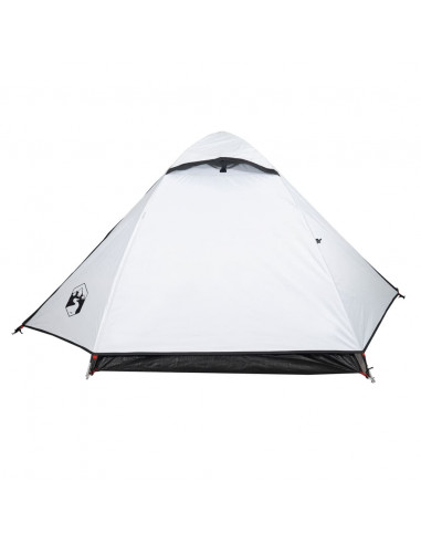 Tenda Campeggio a Cupola 2 Persone Bianca Tessuto Oscurante