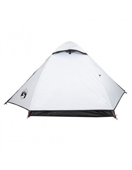 Tenda Campeggio a Cupola 2 Persone Bianca Tessuto Oscurante