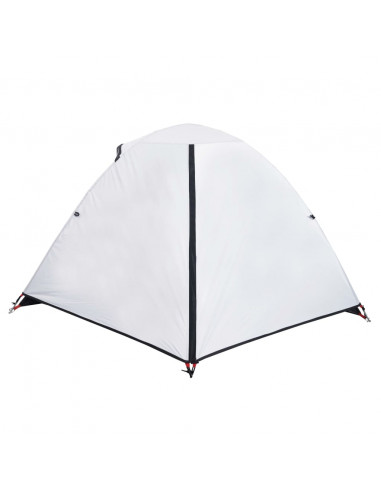 Tenda Campeggio a Cupola 2 Persone Bianca Tessuto Oscurante