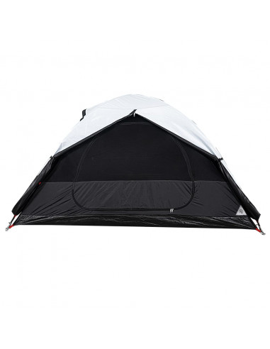 Tenda Campeggio a Cupola 2 Persone Bianca Tessuto Oscurante