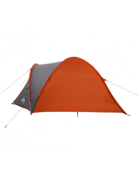 Tenda da Campeggio a Cupola 4 Persone Grigio e Arancione