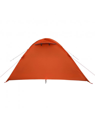 Tenda da Campeggio a Cupola 4 Persone Grigio e Arancione