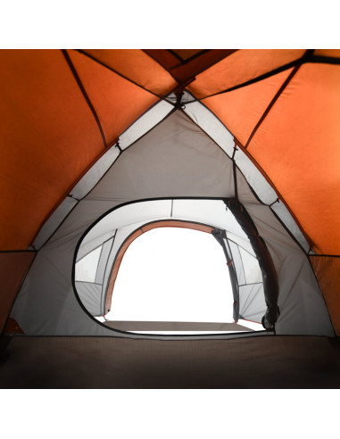 Tenda da Campeggio a Cupola 4 Persone Grigio e Arancione