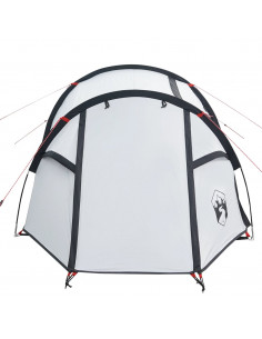 Tenda Campeggio a Tunnel 3 Persone Bianca Tessuto Impermeabile 2