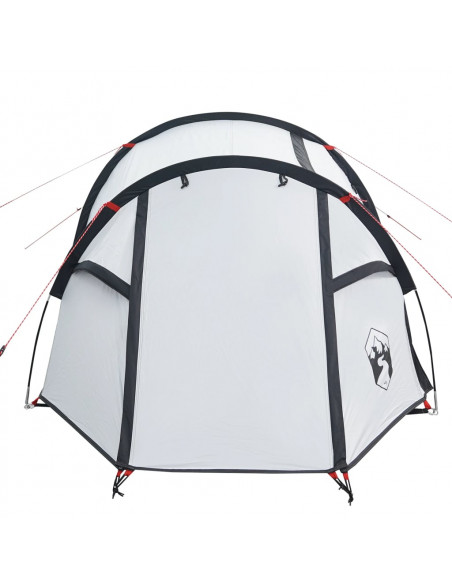 Tenda Campeggio a Tunnel 3 Persone Bianca Tessuto Impermeabile