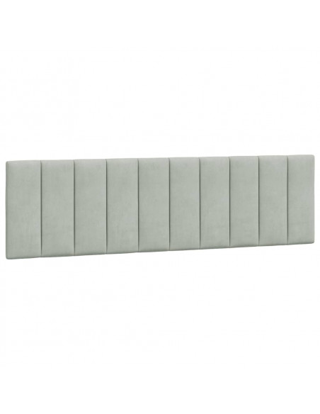 Cuscino Testiera Grigio Chiaro 180 cm in Velluto