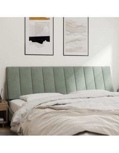 Cuscino Testiera Grigio Chiaro 180 cm in Velluto