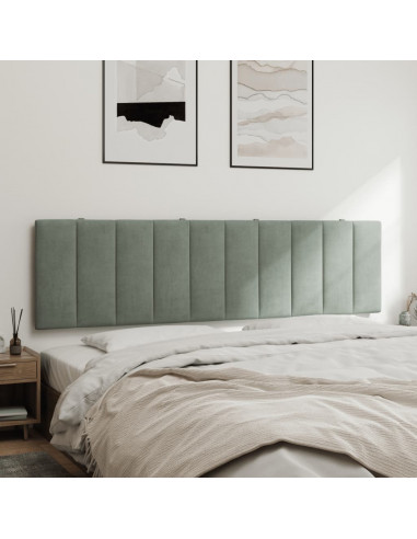 Cuscino Testiera Grigio Chiaro 180 cm in Velluto