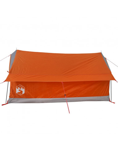 Tenda da Campeggio 2 Persone Grigio e Arancione Impermeabile