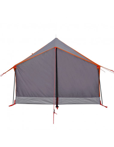 Tenda da Campeggio 2 Persone Grigio e Arancione Impermeabile