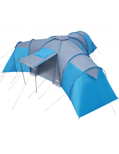 Tenda da Campeggio a Cupola per 12 Persone Blu Impermeabile