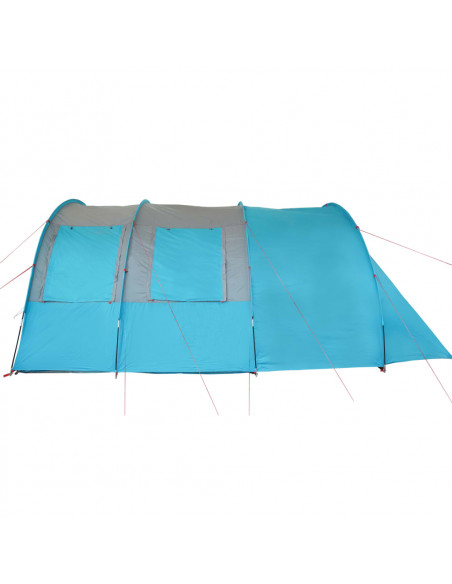 Tenda da Campeggio a Tunnel per 4 Persone Blu Impermeabile