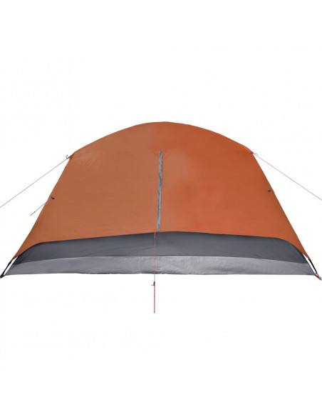 Tenda da Campeggio con Portico per 4 Persone Grigio e Arancione