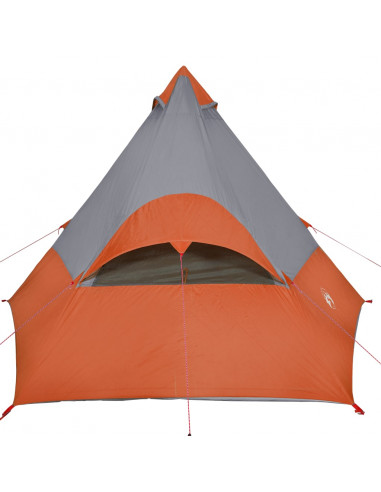 Tenda Campeggio Tipi 7 Persone Grigio/ Arancione Impermeabile