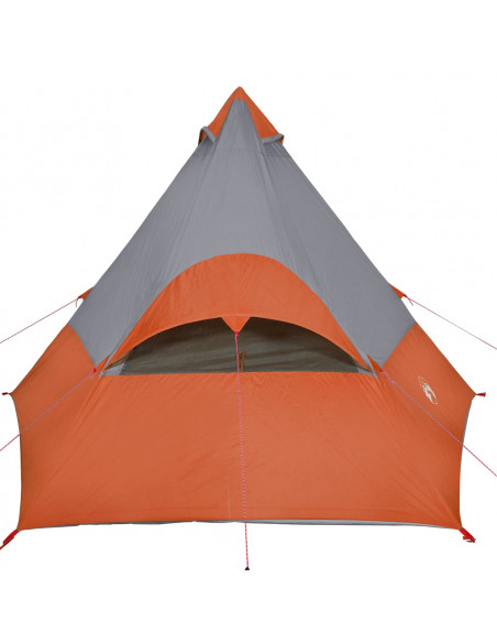Tenda Campeggio Tipi 7 Persone Grigio/ Arancione Impermeabile