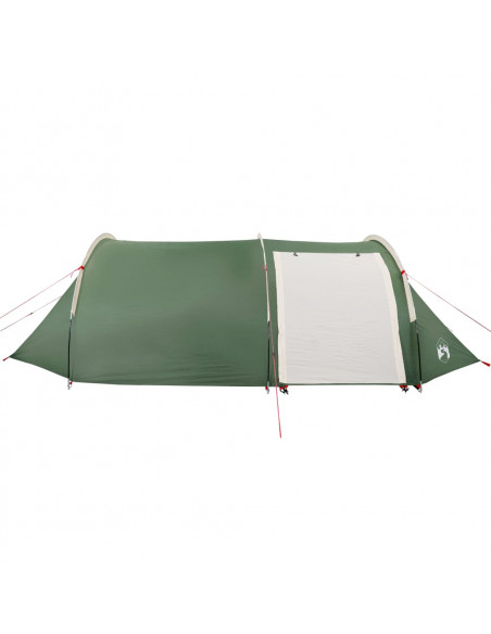 Tenda da Campeggio a Tunnel per 4 Persone Verde Impermeabile