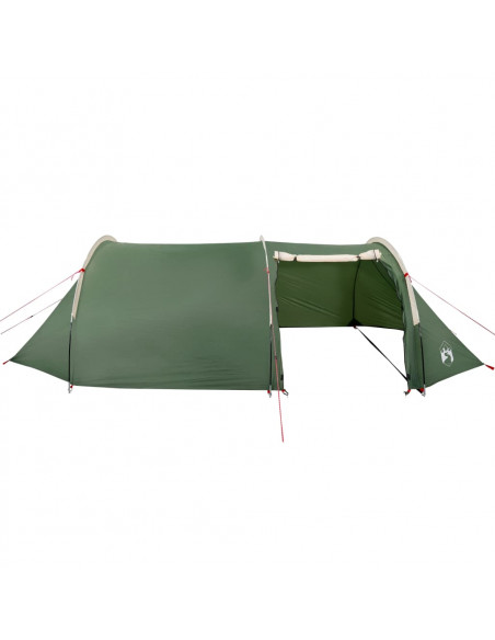 Tenda da Campeggio a Tunnel per 4 Persone Verde Impermeabile
