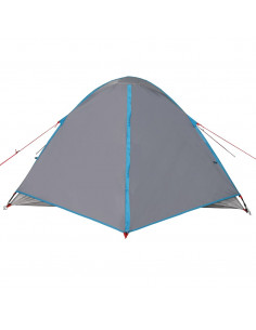 Tenda da Campeggio a Cupola per 3 Persone Blu Impermeabile 2