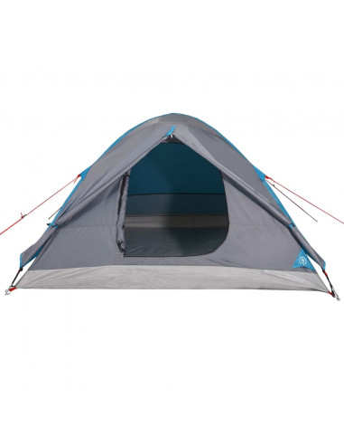 Tenda da Campeggio a Cupola per 3 Persone Blu Impermeabile