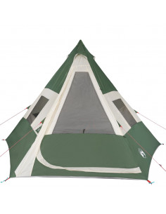 Tenda da Campeggio Tipi per 7 Persone Verde Impermeabile 2