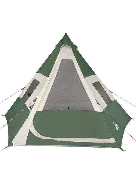 Tenda da Campeggio Tipi per 7 Persone Verde Impermeabile