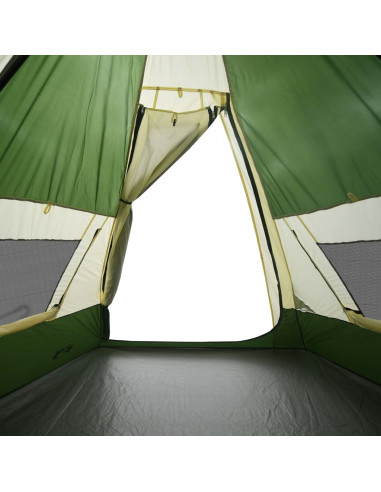 Tenda da Campeggio Tipi per 7 Persone Verde Impermeabile