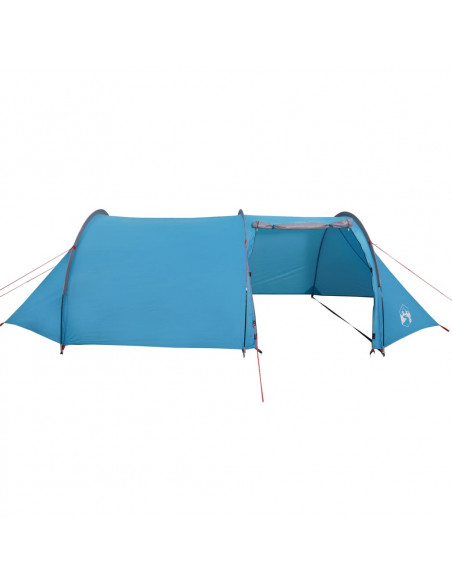 Tenda da Campeggio a Tunnel per 4 Persone Blu Impermeabile