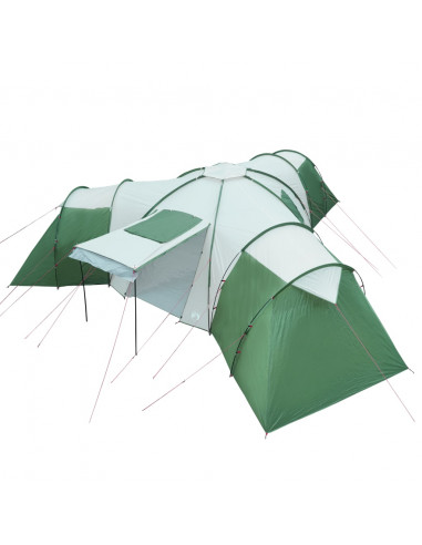 Tenda da Campeggio a Cupola per 12 Persone Verde Impermeabile